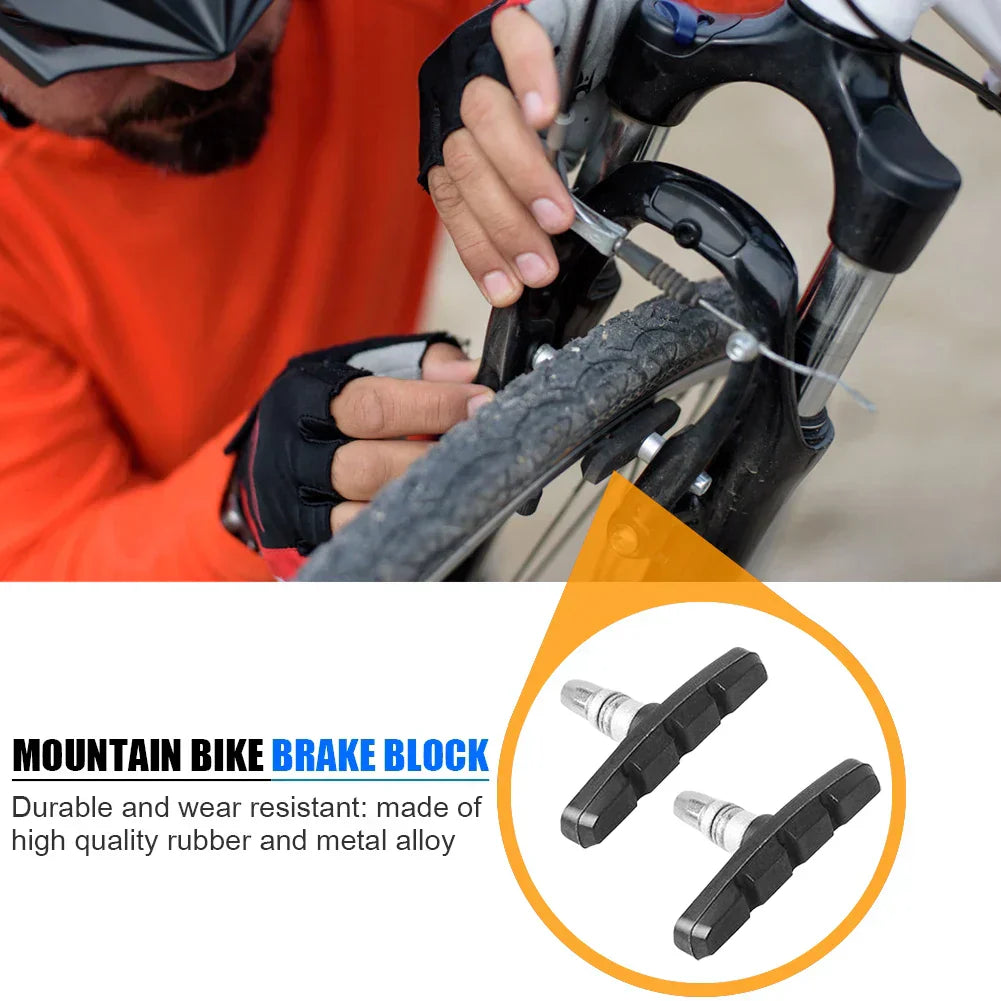 (Pack of 24) V Type Silent Brake Pads Shoes Bike Bicycle Cycling Mountain Bike Dead Speed Brake Pads V Brake System Brake Cycling Part