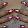 (Pack of 24) /box Fake French y2k Nails Press On Long Stiletto Almond Shape Wearable False Nails With Stars Designs Full Cover Nail Tips