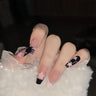 (Pack of 24) /box Fake French y2k Nails Press On Long Stiletto Almond Shape Wearable False Nails With Stars Designs Full Cover Nail Tips