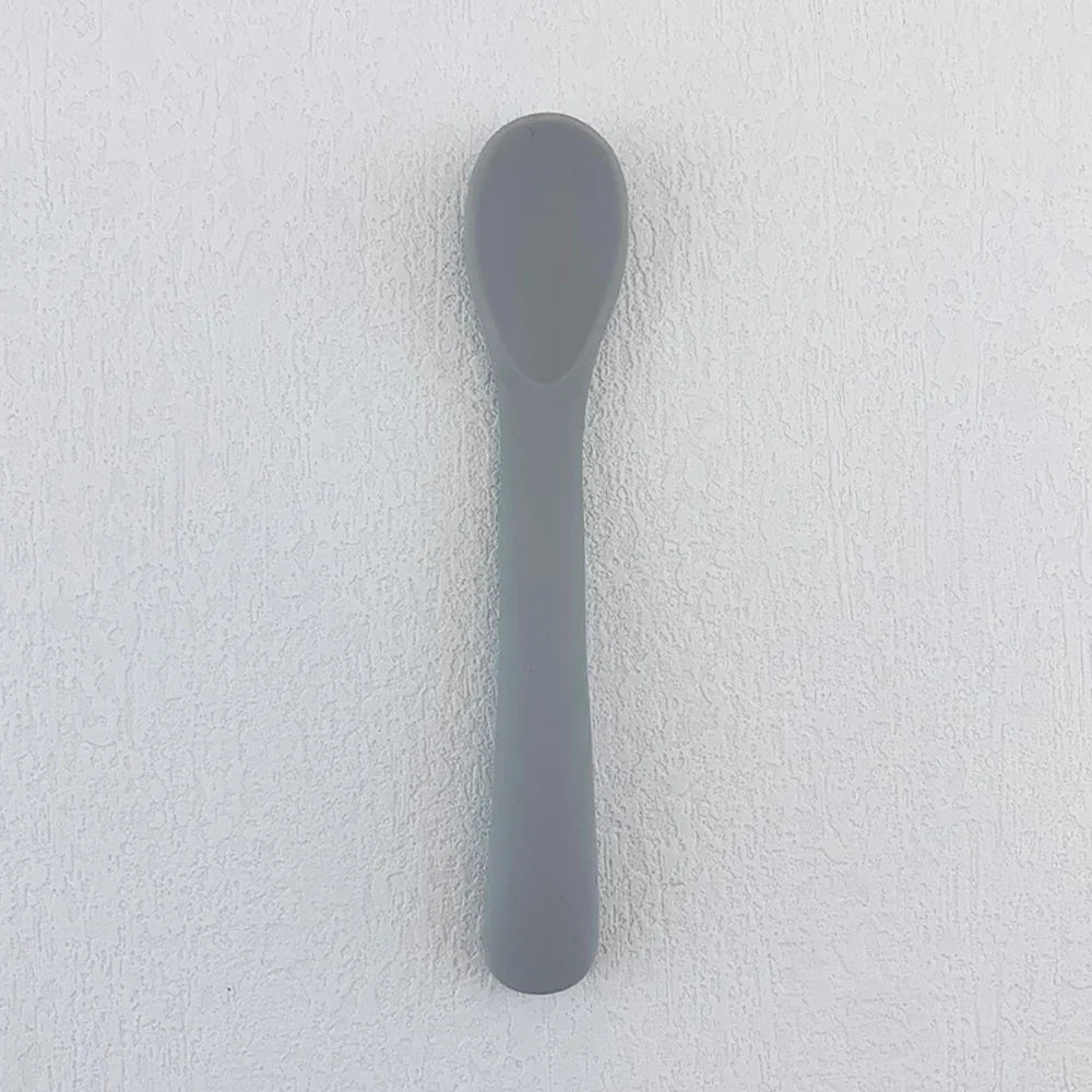 (Pack of 2) Baby Learning Spoons Silicone Utensils Set Newborn Feeding Spoon Set Cute Toddler Scoop Weaning Cutlery Children’S Tablewar