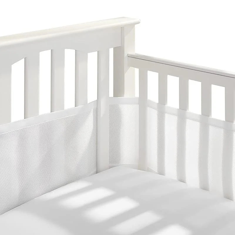 (Pack of 2) /Set Baby Mesh Crib Bumper Liner Breathable Summer Infant Bedding Bumpers born Cot Bed Around Protector