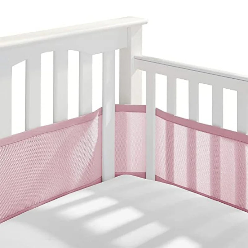 (Pack of 2) /Set Baby Mesh Crib Bumper Liner Breathable Summer Infant Bedding Bumpers born Cot Bed Around Protector