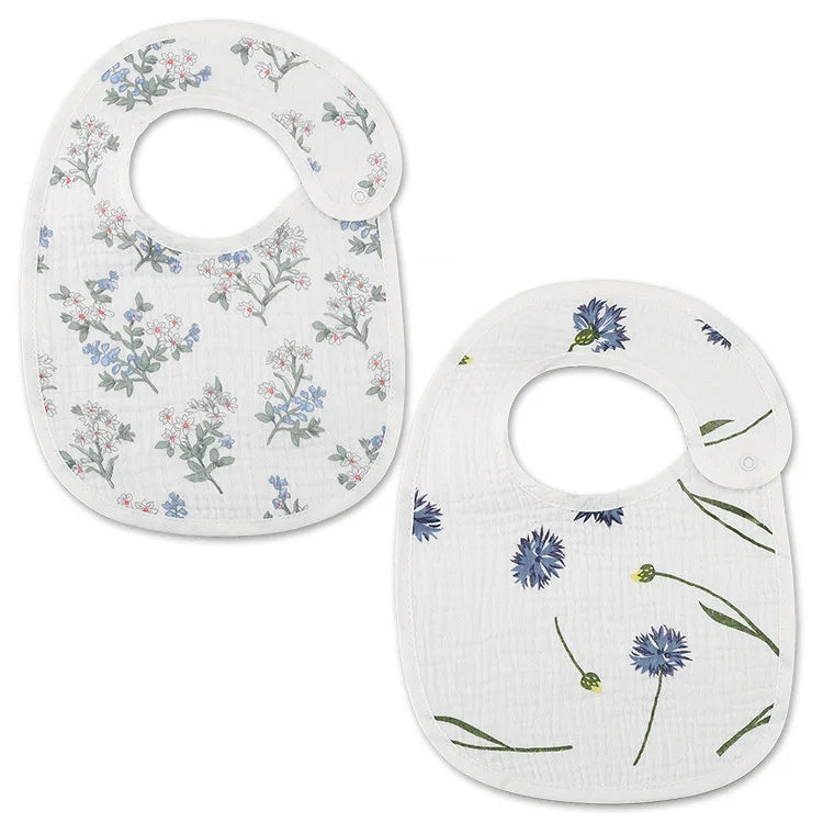(Pack of 2) /set Cotton Waterproof Baby Bibs Summer Infant Bib Newborn Burp Cloths Bandana for Kids Boys Girls Soft Feeding Saliva Towel
