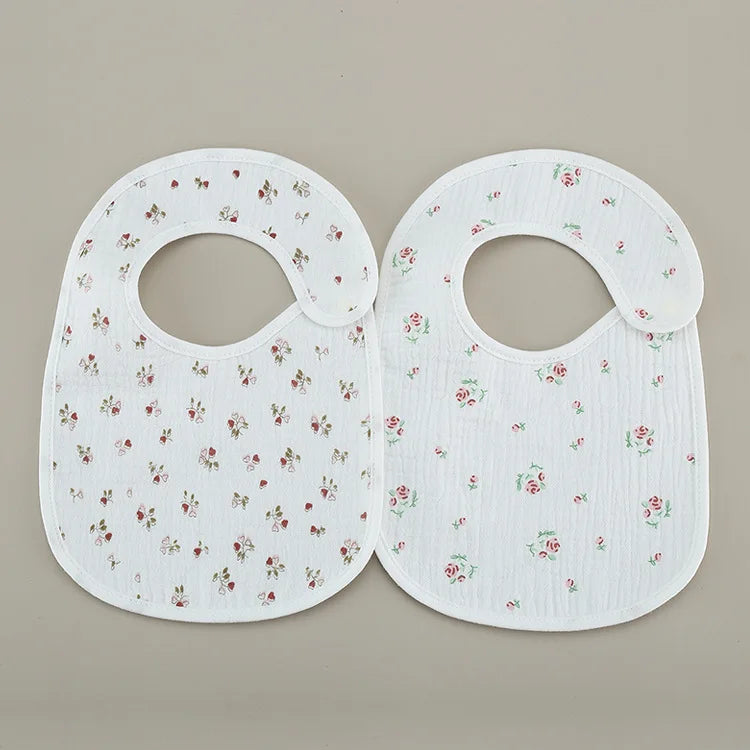 (Pack of 2) /set Cotton Waterproof Baby Bibs Summer Infant Bib Newborn Burp Cloths Bandana for Kids Boys Girls Soft Feeding Saliva Towel