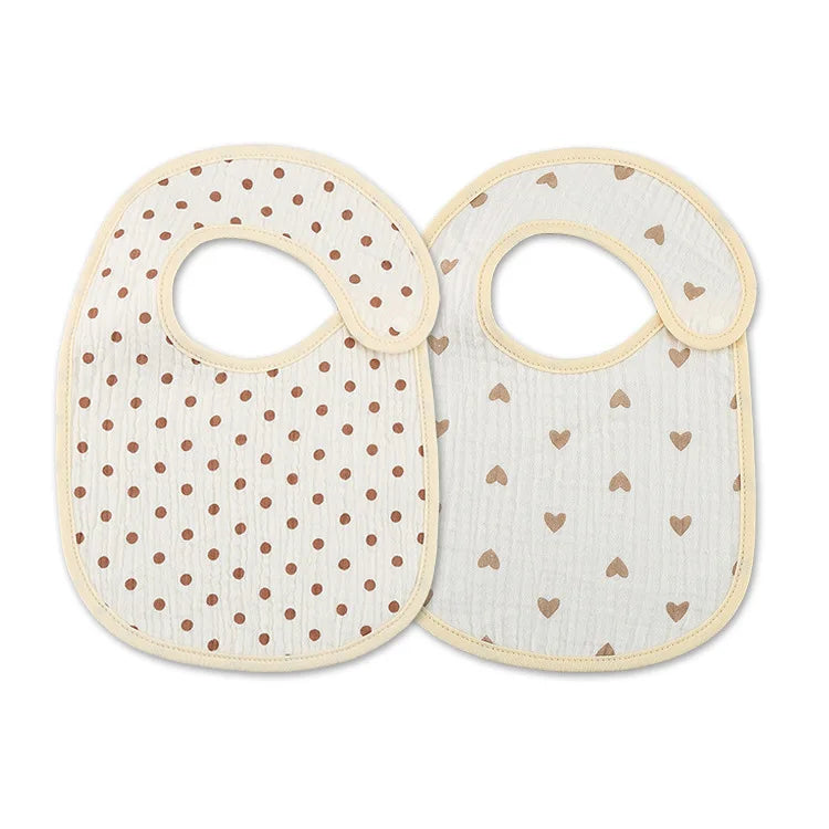 (Pack of 2) /set Cotton Waterproof Baby Bibs Summer Infant Bib Newborn Burp Cloths Bandana for Kids Boys Girls Soft Feeding Saliva Towel