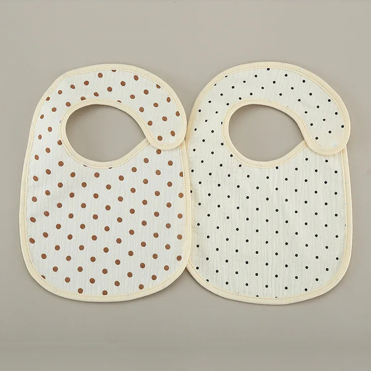 (Pack of 2) /set Cotton Waterproof Baby Bibs Summer Infant Bib Newborn Burp Cloths Bandana for Kids Boys Girls Soft Feeding Saliva Towel