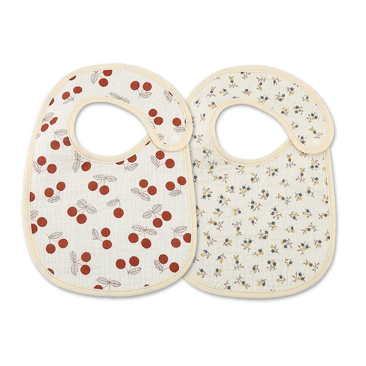(Pack of 2) /set Cotton Waterproof Baby Bibs Summer Infant Bib Newborn Burp Cloths Bandana for Kids Boys Girls Soft Feeding Saliva Towel