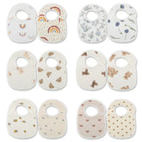 (Pack of 2) /set Cotton Waterproof Baby Bibs Summer Infant Bib Newborn Burp Cloths Bandana for Kids Boys Girls Soft Feeding Saliva Towel