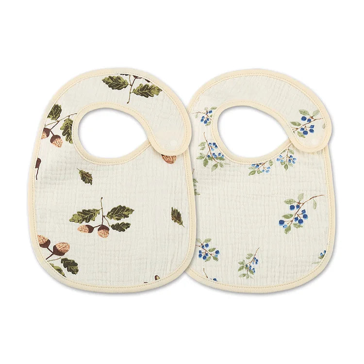 (Pack of 2) /set Cotton Waterproof Baby Bibs Summer Infant Bib Newborn Burp Cloths Bandana for Kids Boys Girls Soft Feeding Saliva Towel