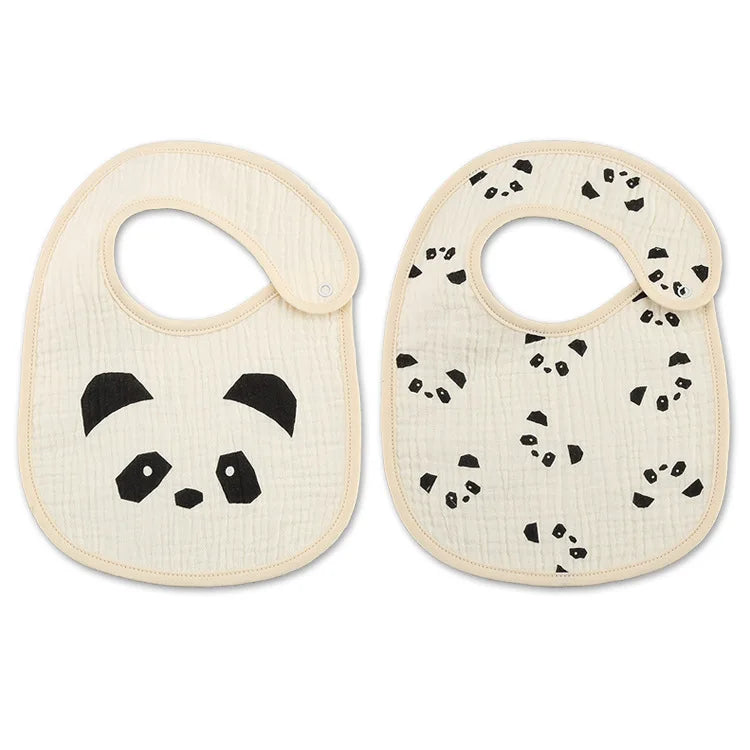 (Pack of 2) /set Cotton Waterproof Baby Bibs Summer Infant Bib Newborn Burp Cloths Bandana for Kids Boys Girls Soft Feeding Saliva Towel