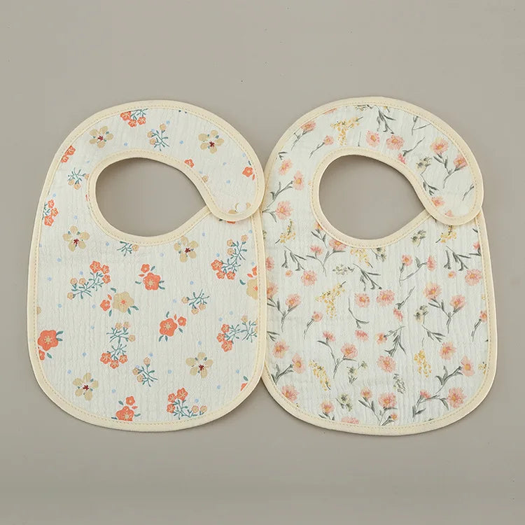 (Pack of 2) /set Cotton Waterproof Baby Bibs Summer Infant Bib Newborn Burp Cloths Bandana for Kids Boys Girls Soft Feeding Saliva Towel