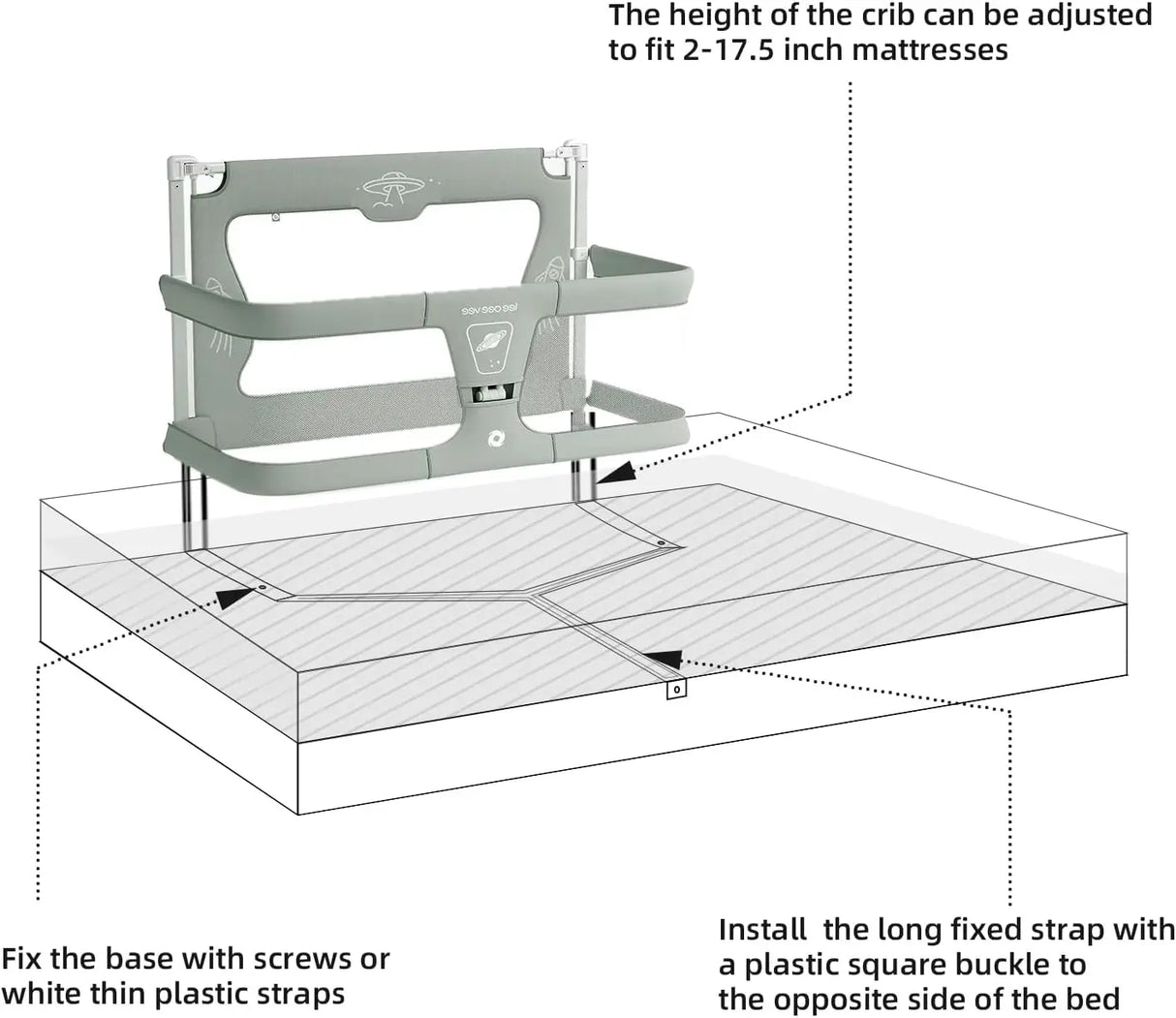3 In 1 Baby Bed Guardrail Crib For Infants Bed Barrier Safety Rail Fence Cot Baby Cribs Adaptable To Bed