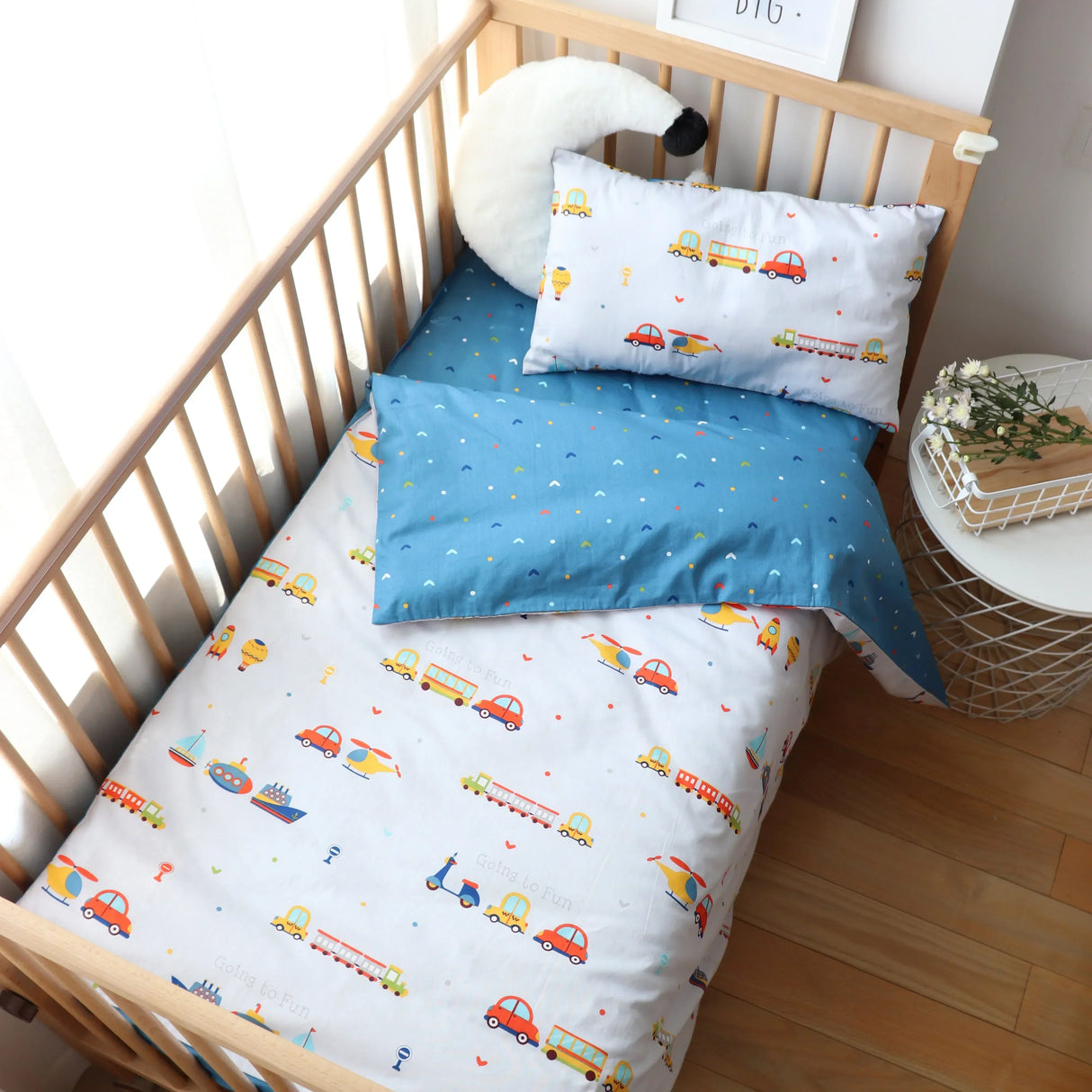 (Pack of 3) Baby Crib Bedding Set Cotton Bed Linens Boy Girl Cot kit Include Pillowcase Sheet Duvet Cover Children Room Decoration