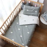(Pack of 3) Baby Crib Bedding Set Cotton Bed Linens Boy Girl Cot kit Include Pillowcase Sheet Duvet Cover Children Room Decoration