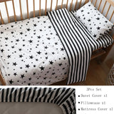 (Pack of 3) Baby Crib Bedding Set Cotton Bed Linens Boy Girl Cot kit Include Pillowcase Sheet Duvet Cover Children Room Decoration