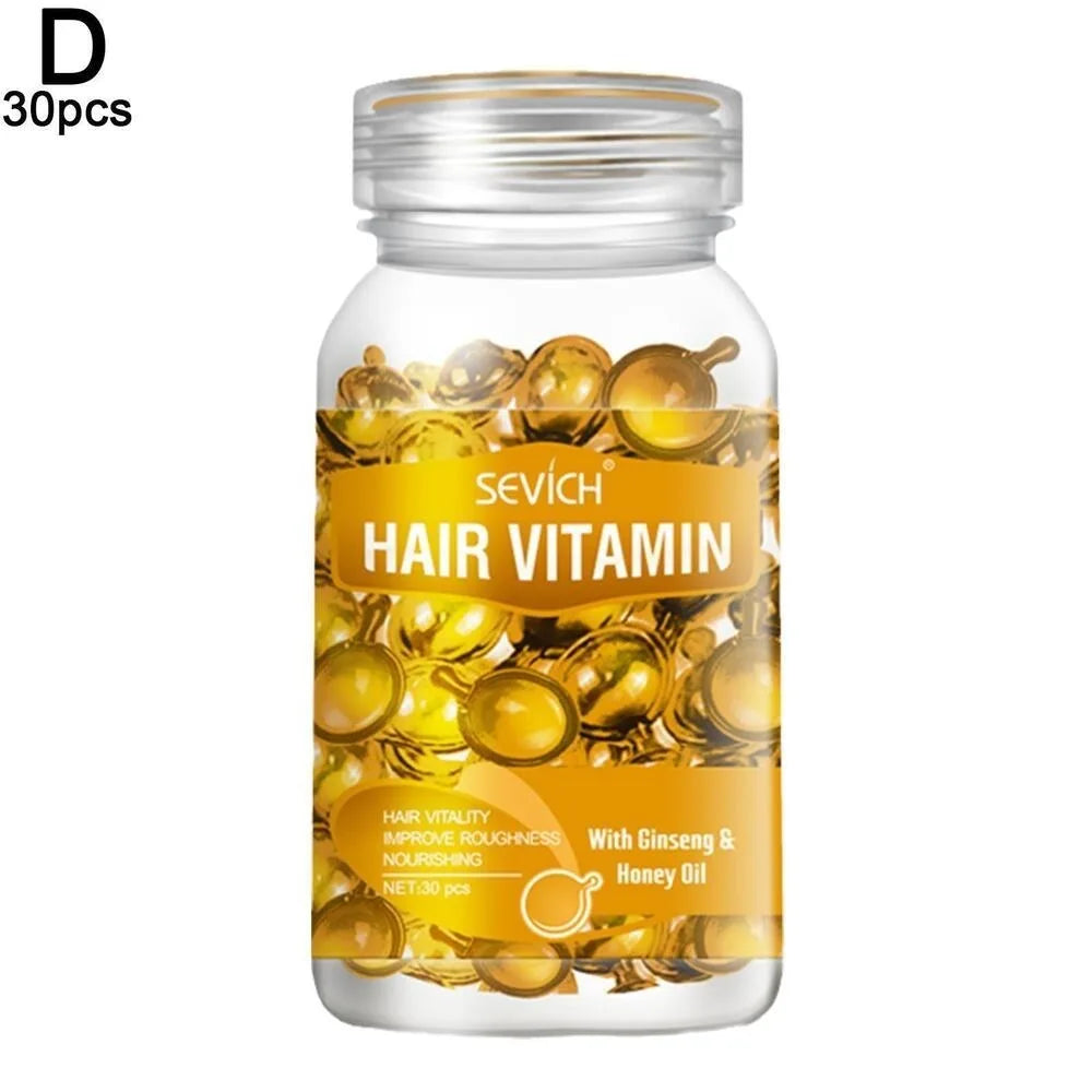 (Pack of 30) \1 bottle Soft Smooth Silky Hair Care Capsule Keratin Complex Repair Oil Anti-fruit Essential Oil Burn Damaged Essence