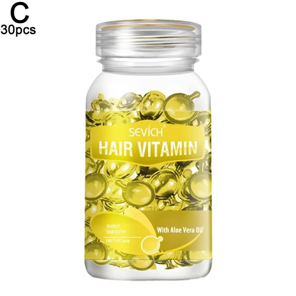 (Pack of 30) \1 bottle Soft Smooth Silky Hair Care Capsule Keratin Complex Repair Oil Anti-fruit Essential Oil Burn Damaged Essence