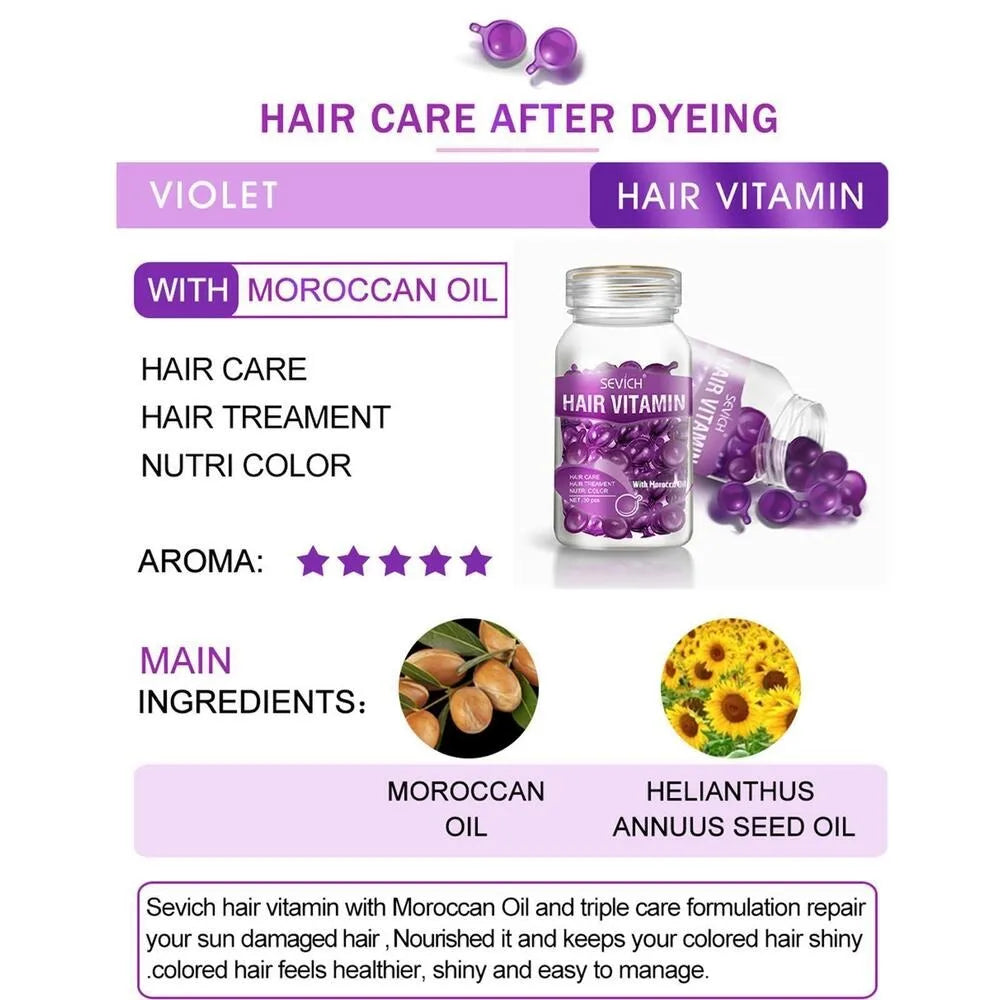 (Pack of 30) \1 bottle Soft Smooth Silky Hair Care Capsule Keratin Complex Repair Oil Anti-fruit Essential Oil Burn Damaged Essence