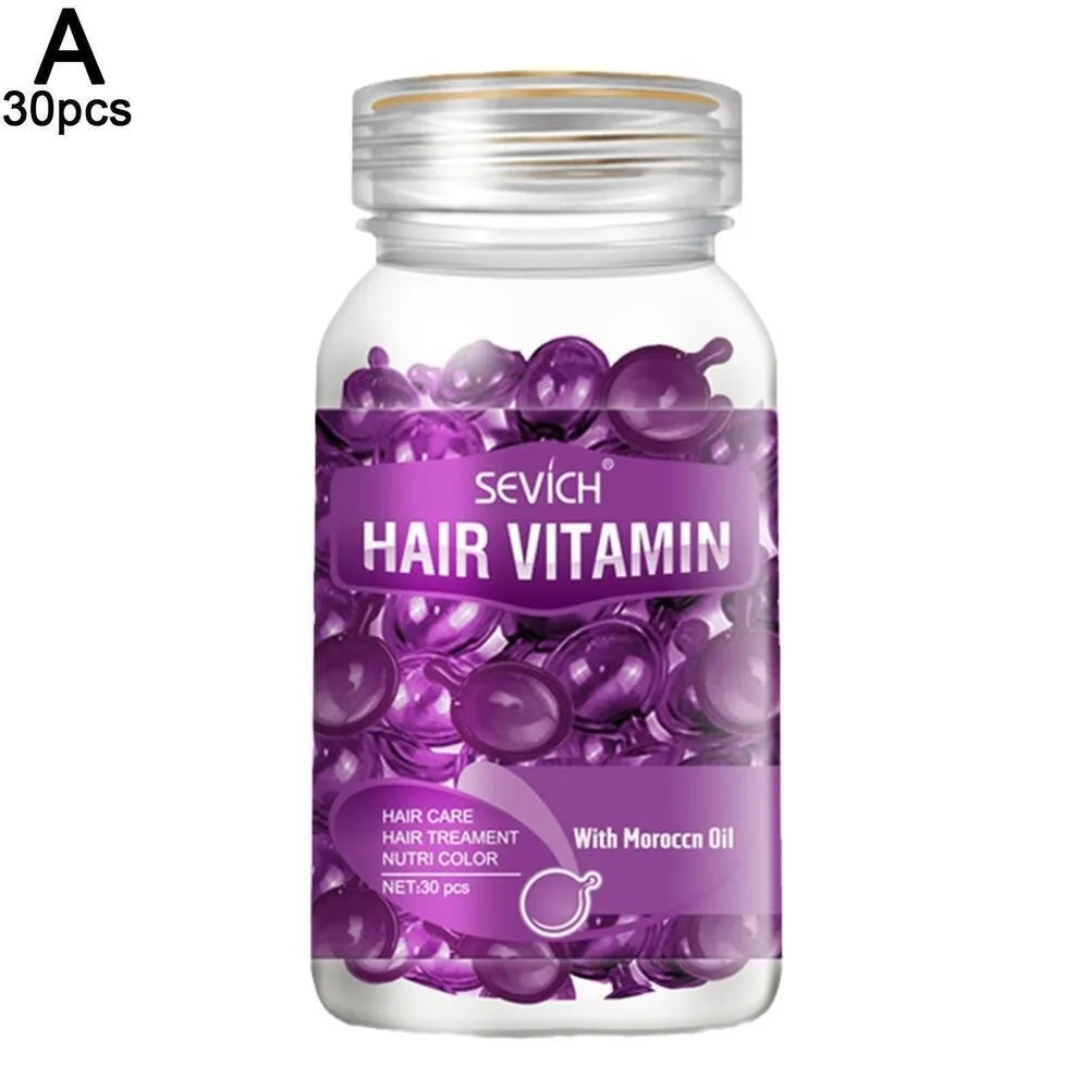 (Pack of 30) \1 bottle Soft Smooth Silky Hair Care Capsule Keratin Complex Repair Oil Anti-fruit Essential Oil Burn Damaged Essence