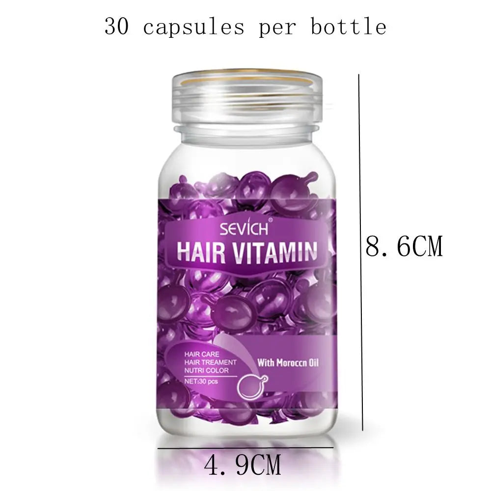 (Pack of 30) \1 bottle Soft Smooth Silky Hair Care Capsule Keratin Complex Repair Oil Anti-fruit Essential Oil Burn Damaged Essence