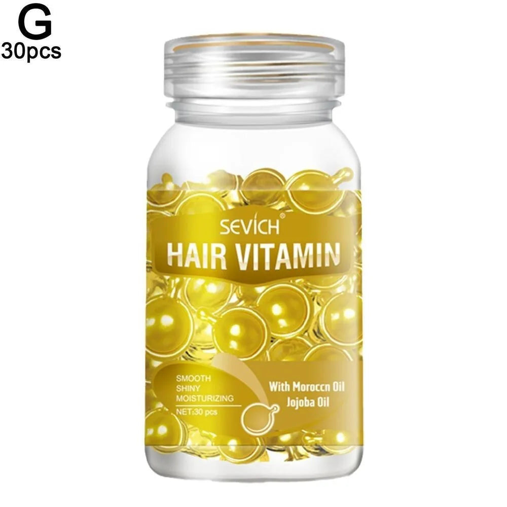 (Pack of 30) \1 bottle Soft Smooth Silky Hair Care Capsule Keratin Complex Repair Oil Anti-fruit Essential Oil Burn Damaged Essence