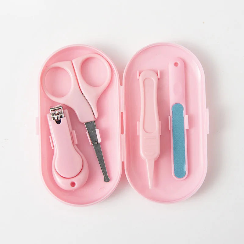 (Pack of 4) Small Baby Care Anti-clamping Nail Clipper Set Stainless Steel Baby Nail Clipper Set Nail Trimmer Baby Essential Products