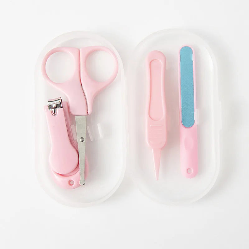 (Pack of 4) Small Baby Care Anti-clamping Nail Clipper Set Stainless Steel Baby Nail Clipper Set Nail Trimmer Baby Essential Products