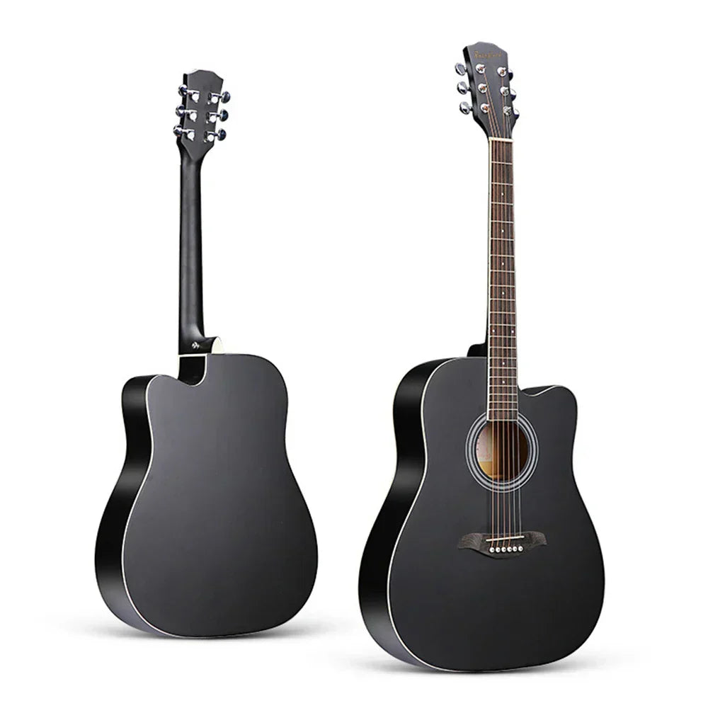 41/38 Inch Acoustic Guitar for Travel Beginners Adults Kit with Capo Picks Bag 6 Steel Strings Guitarra for Teens AGT16