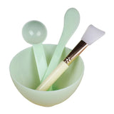 (Pack of 4) Silicone Facial Makeup Brushes with Face Mask Mixing Bowl Set Cosmetic Spatula Beauty Skin Care Full Kit Tools Candy Color