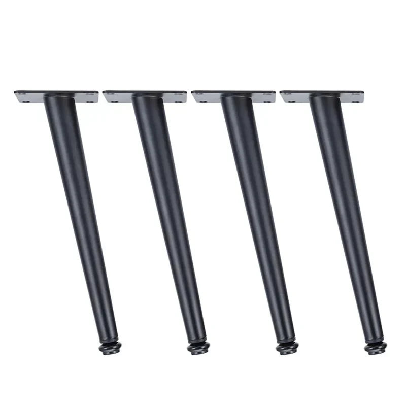 (Pack of 4) Furniture Legs Gold Black Adjustable Tapered Metal Feet for Table Sofa Cupboard Cabinet Stool Chair Feet Accessories