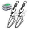 (Pack of 100) 50-/ 1box Fishing Connector Swivels Interlock Pin Rolling Swivel With Hooked Snap For Fishhook Lure Fishing Accessories