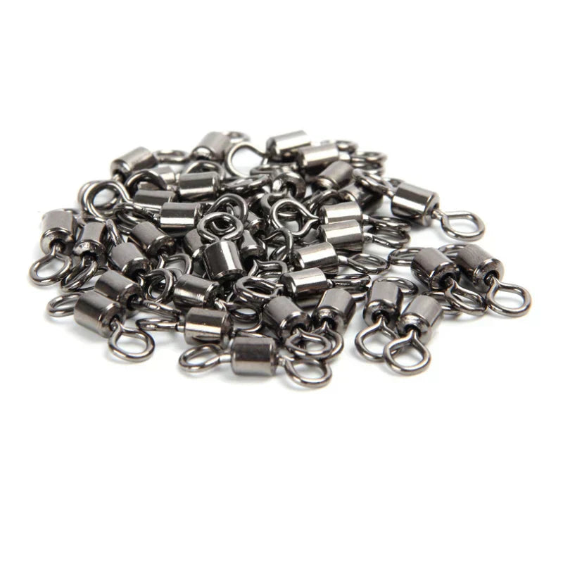 (Pack of 500) Bearing Swivel Fishing Connector Stainless Steel Carp Fishing Accessories Snap Fishhook Lure Solid Ring Swivel Tackle