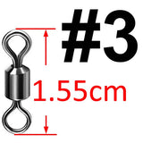 (Pack of 500) Bearing Swivel Fishing Connector Stainless Steel Carp Fishing Accessories Snap Fishhook Lure Solid Ring Swivel Tackle