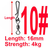 (Pack of 50) Box Rolling Swivel With Hanging Snap Fishing Tackle Fishhooks Lure Line Bait Fishing Connector Carp Solid Rings Swivels