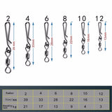 (Pack of 50) Box Rolling Swivel With Hanging Snap Fishing Tackle Fishhooks Lure Line Bait Fishing Connector Carp Solid Rings Swivels