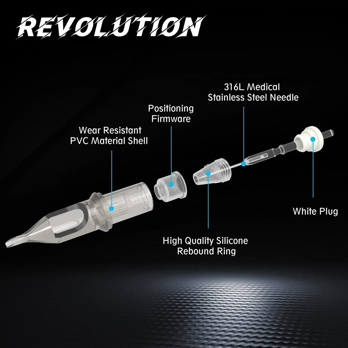 (Pack of 50) EZ Revolution Cartridge Tattoo Needles Permanent Makeup 0.30mm /0.35mm RL RS M1 RM for Rotary Cartridge Tattoo Machine Pen