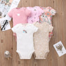 (Pack of 5) /Lot Baby Boys Girls Bodysuits 100% Cotton Short Sleeves Kids Clothes 6-24 Month Newborn Baby Clothing bebe Jumpsuit