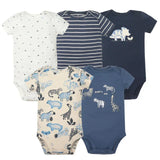 (Pack of 5) /Lot Baby Boys Girls Bodysuits 100% Cotton Short Sleeves Kids Clothes 6-24 Month Newborn Baby Clothing bebe Jumpsuit
