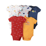 (Pack of 5) /Lot Baby Boys Girls Bodysuits 100% Cotton Short Sleeves Kids Clothes 6-24 Month Newborn Baby Clothing bebe Jumpsuit