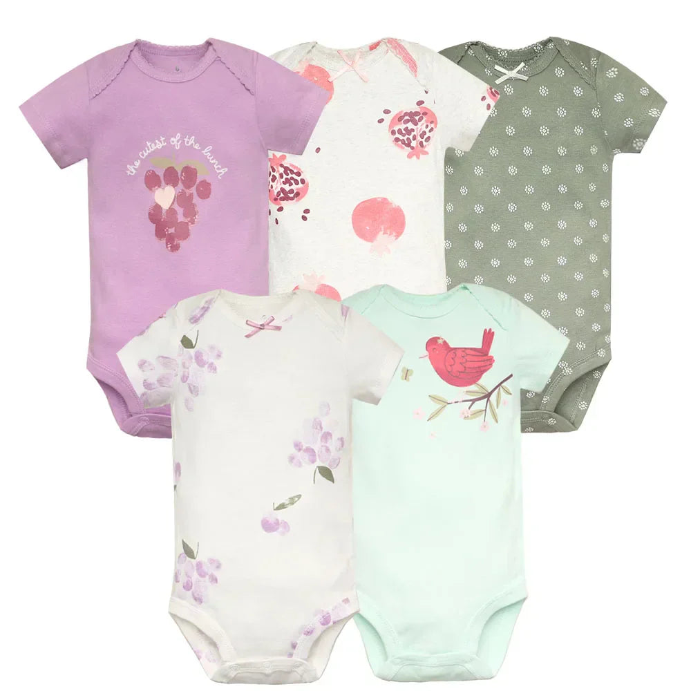 (Pack of 5) /lot Baby Bodysuit Fashion Girl Clothes Cotton Newborn Baby Boy Clothing Infant Body Baby Jumpsuit Cartoon Ropa Bebe
