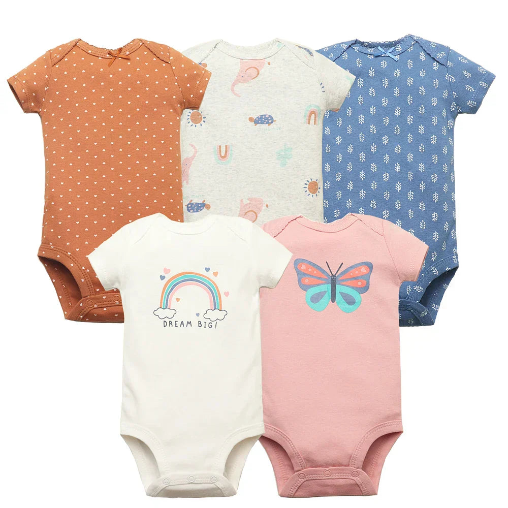 (Pack of 5) /lot Baby Bodysuit Fashion Girl Clothes Cotton Newborn Baby Boy Clothing Infant Body Baby Jumpsuit Cartoon Ropa Bebe