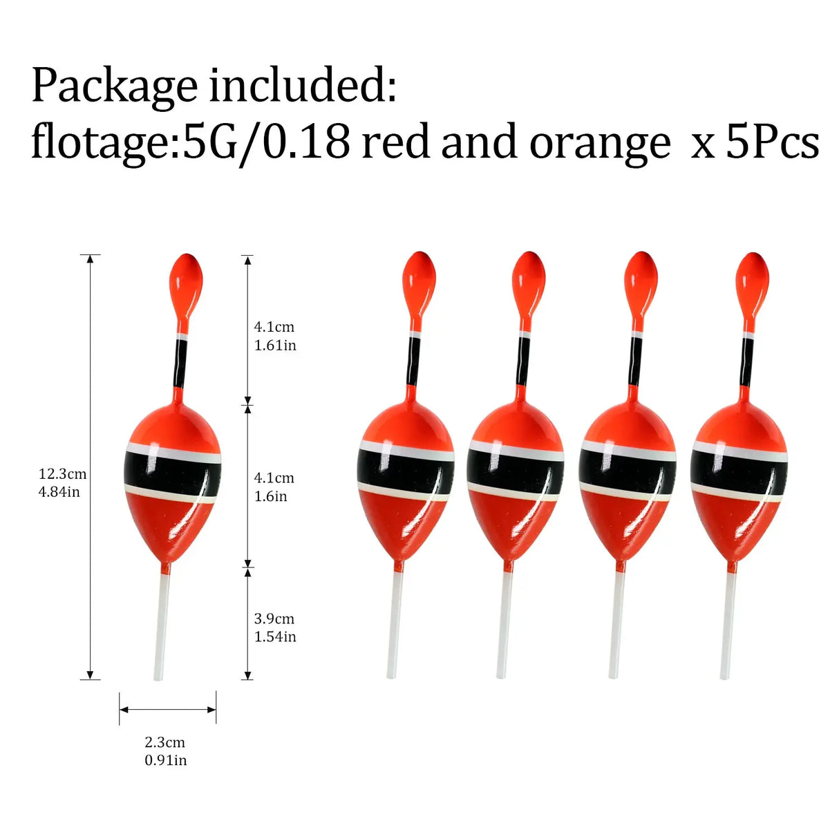 (Pack of 5) /lot Fishing Slip Float Bobbers 15g 5g Balsa Wood Fishing Slip Float 6 colors Slip Bobber Rigs