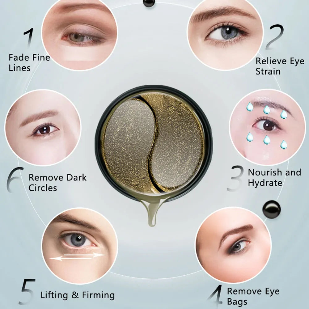 (Pack of 120) ARTISCARE Seaweed/Black Pearl Collagen Eye Patches Remove Dark Circle Anti wrinkle Sleep Eye Mask Moisturizing Eye Care