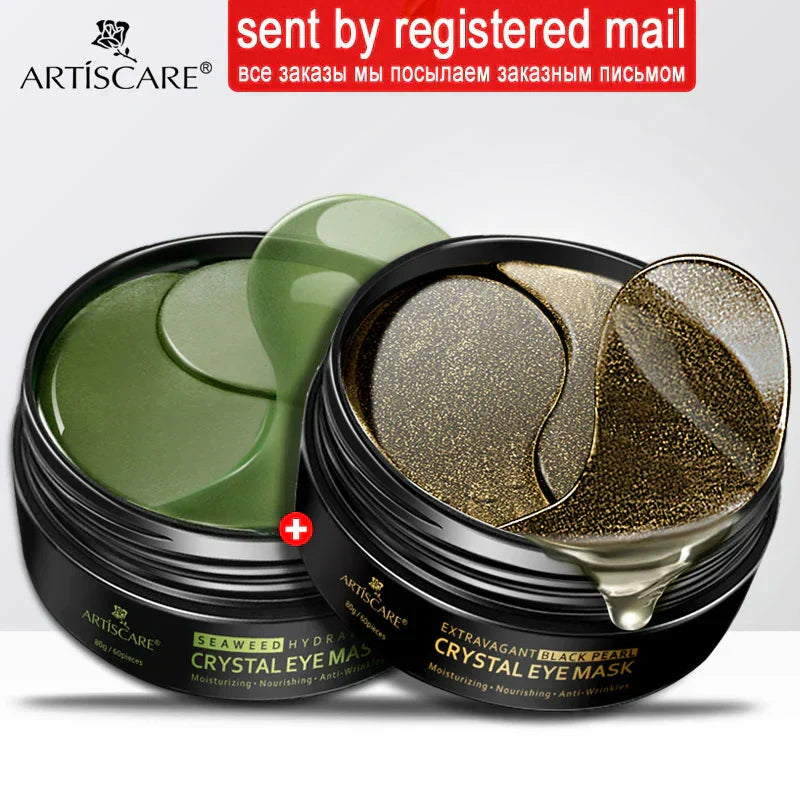 (Pack of 120) ARTISCARE Seaweed/Black Pearl Collagen Eye Patches Remove Dark Circle Anti wrinkle Sleep Eye Mask Moisturizing Eye Care