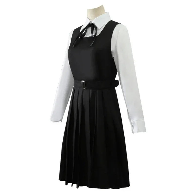 Anime Gaun Kostum Chainsaw Man Cosplay Mitaka Asa Seragam JK School Uniform Women's Shirt Uniform Dress Halloween Party Set