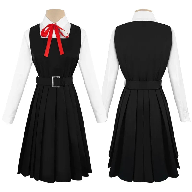 Anime Gaun Kostum Chainsaw Man Cosplay Mitaka Asa Seragam JK School Uniform Women's Shirt Uniform Dress Halloween Party Set