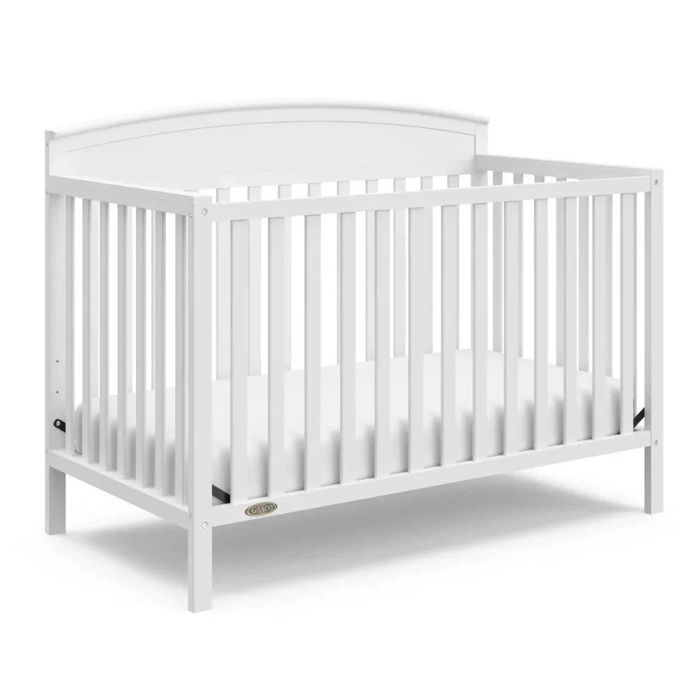 BOUSSAC Benton 5-in-1 Convertible Baby Crib, Multicolor， Baby Furniture Bed for Girls,kid Bed, Children Bed