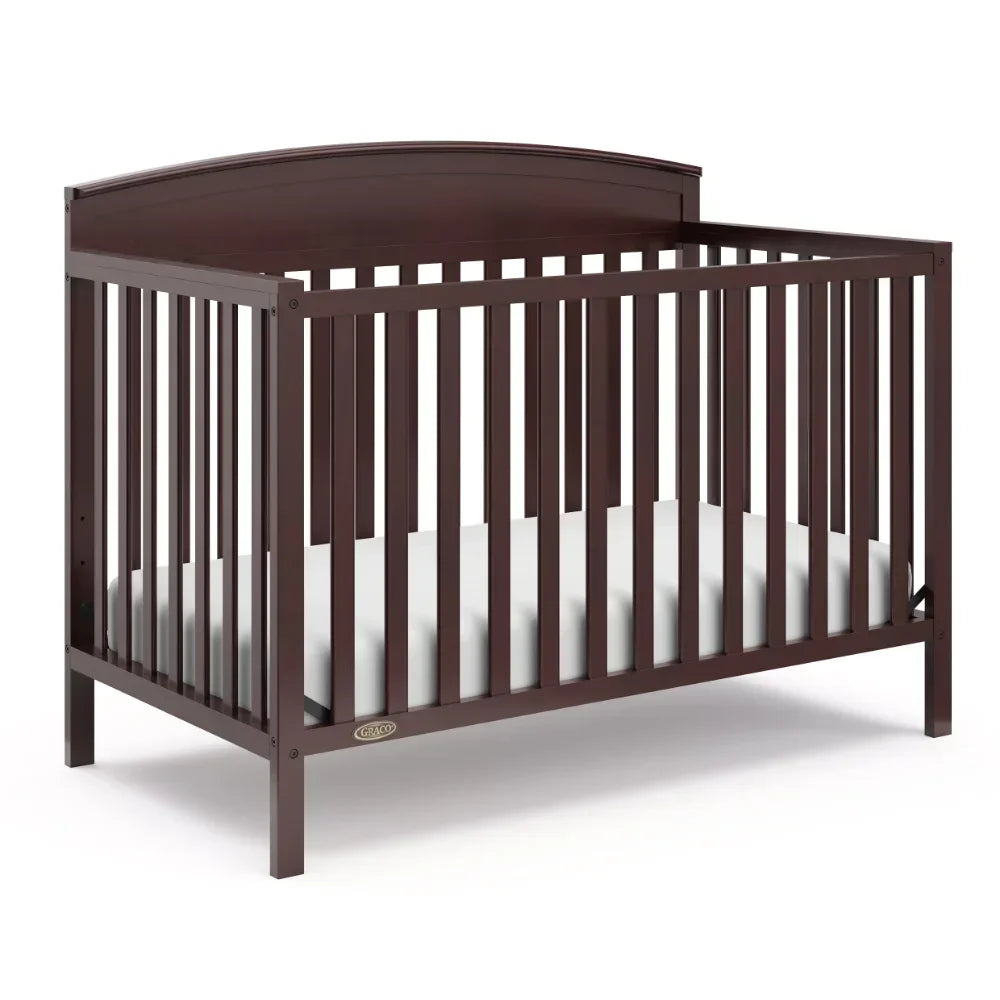BOUSSAC Benton 5-in-1 Convertible Baby Crib, Multicolor， Baby Furniture Bed for Girls,kid Bed, Children Bed