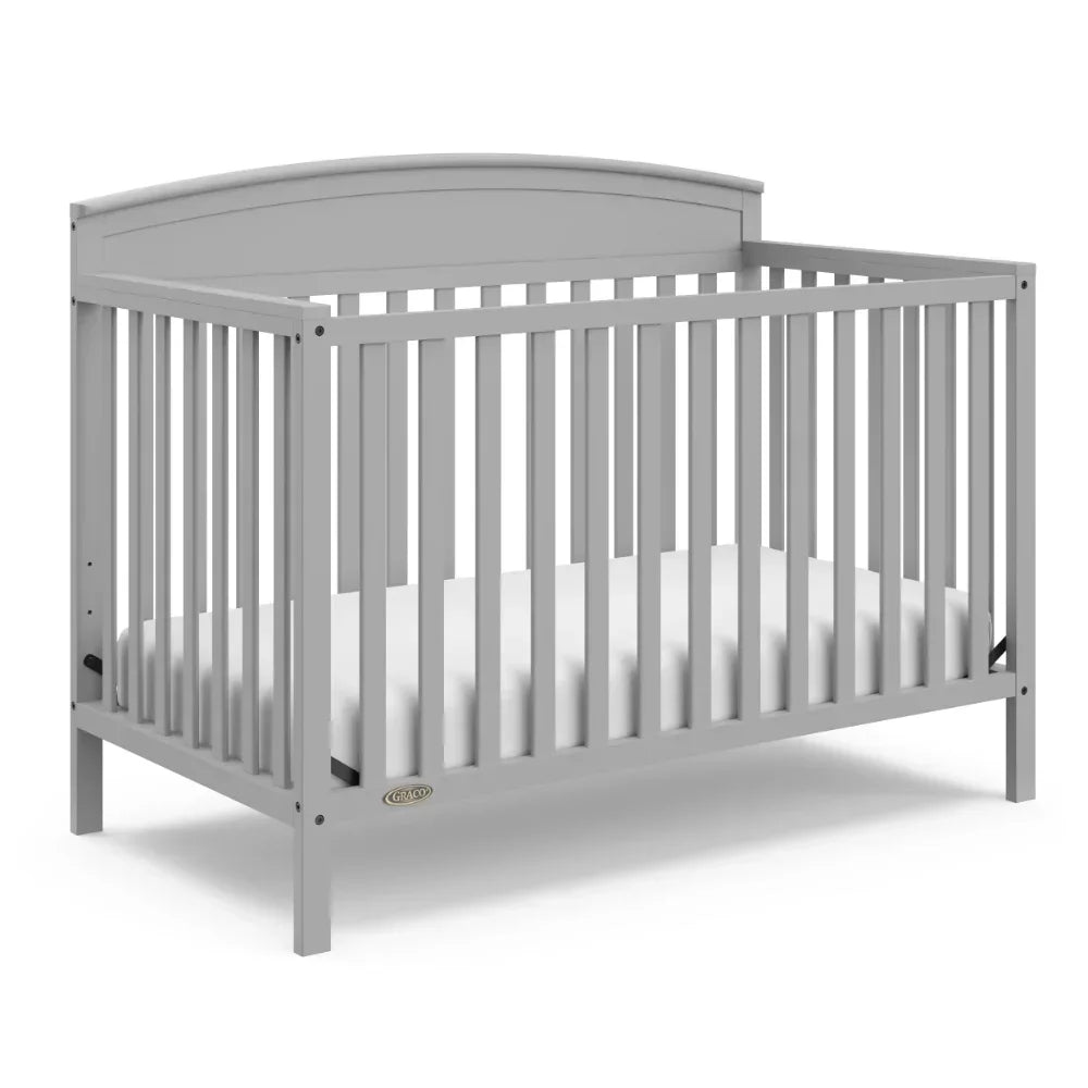 BOUSSAC Benton 5-in-1 Convertible Baby Crib, Multicolor， Baby Furniture Bed for Girls,kid Bed, Children Bed