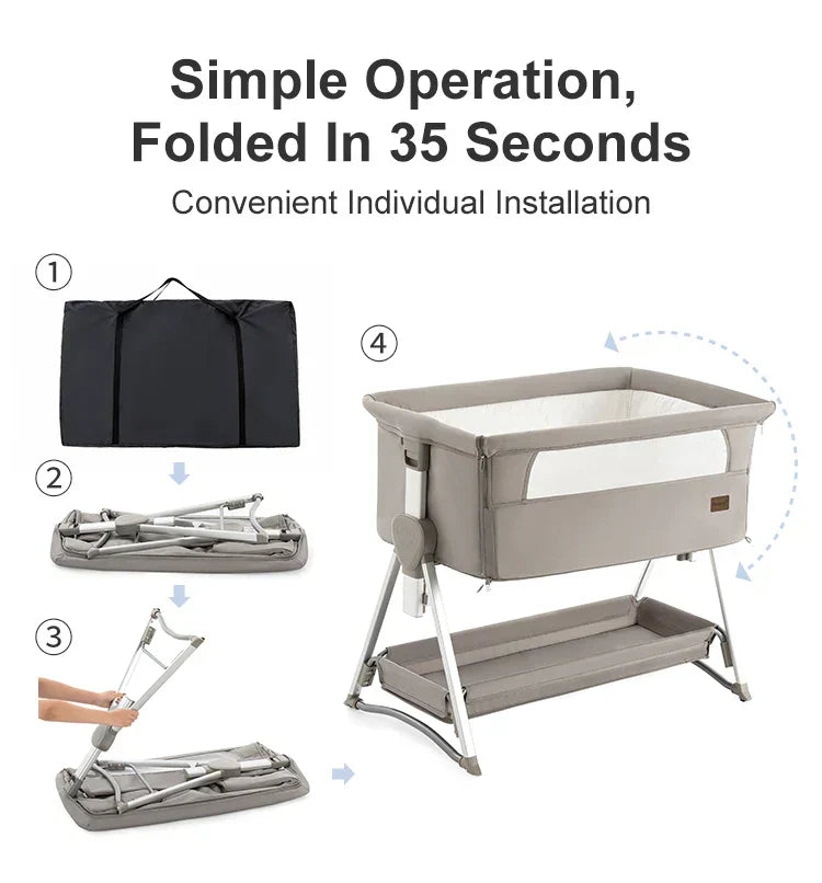 Baby Beside Sleeper Newborn Bassinet Multifunction Crib Portable Folding Travel Baby Bed Free Shipping on 2023